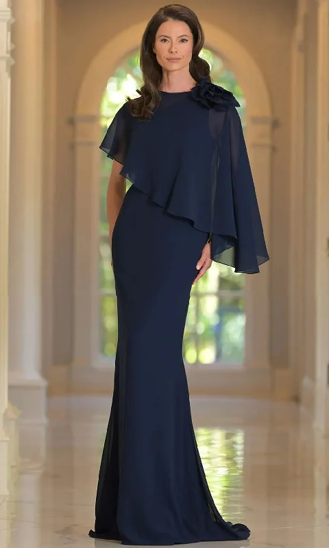 Marsoni by Colors MV1347 - Applique Cape Evening Gown Minimalist unclassified dresses Marsoni by Colors MV1347 - Applique Cape Evening Gown Minimalist unclassified dresses