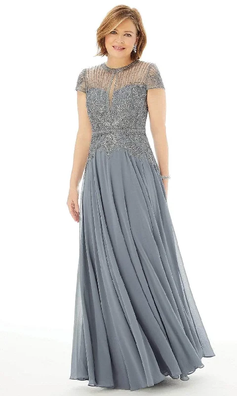 MGNY By Mori Lee - 72221 Cap Sleeve Embroidered Prom Gown Ruched unclassified dresses