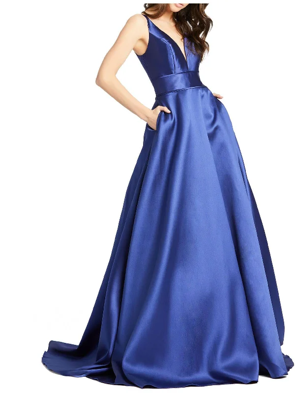 Mikado Womens Sateen Sleeveless Evening Dress Y2K unclassified dresses