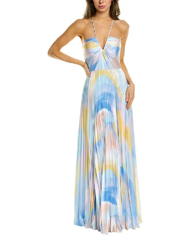 ML Monique Lhuillier Satin Gown Color block unclassified dresses
