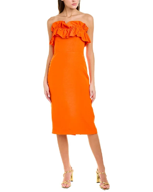 ML Monique Lhuillier Strapless Faille Sheath Dress Date night unclassified dresses