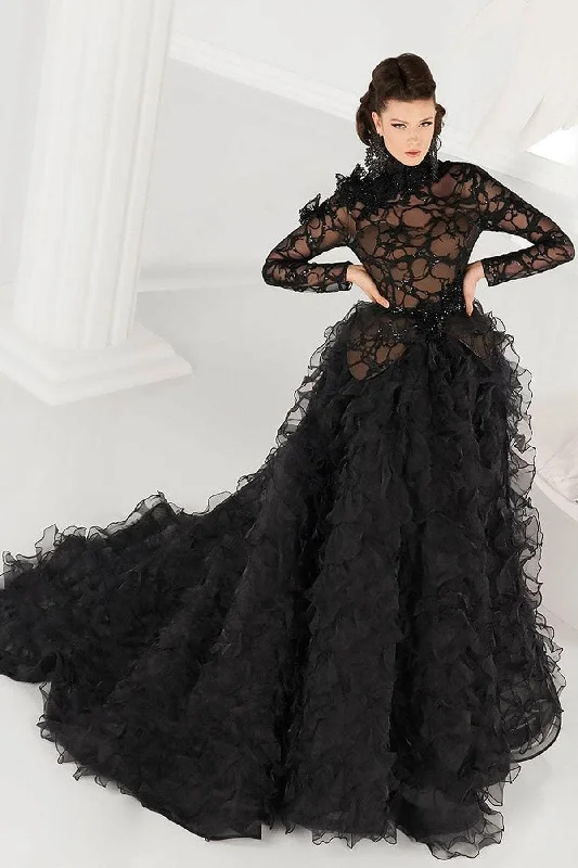 MNM Couture 2557 - High Neck Ruffled Ballgown Bodycon unclassified dresses
