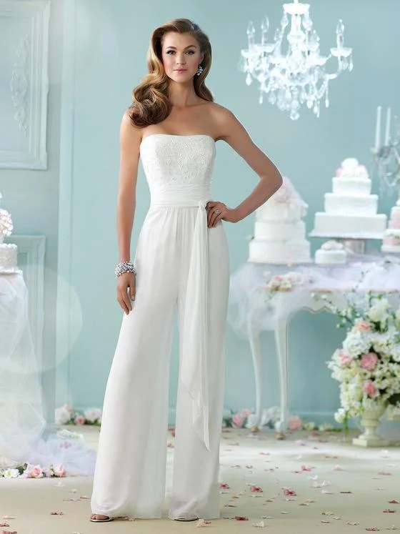 Mon Cheri Beaded Semi-Sweetheart Jumpsuit in Ivory 215103 Beach unclassified dresses Mon Cheri Beaded Semi-Sweetheart Jumpsuit in Ivory 215103 Beach unclassified dresses