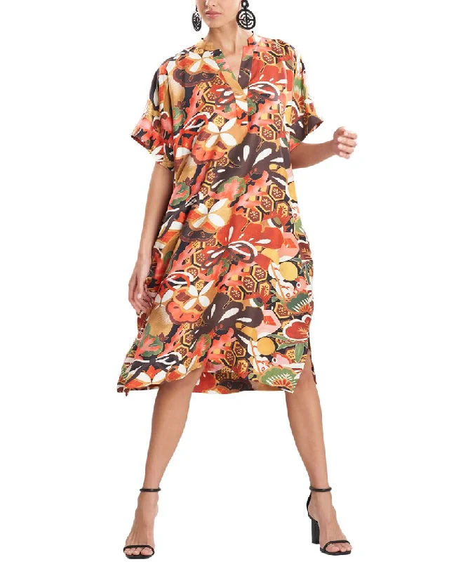 NATORI Kaftan Silk-Blend Dress Gothic unclassified dresses