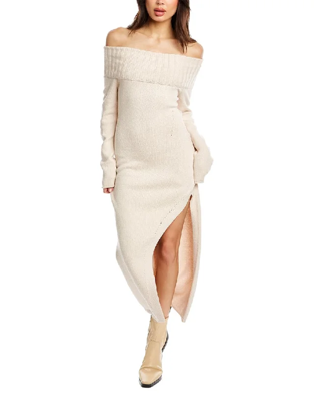 Nicholas Jeani Knit Off-The-Shoulder Dress Polka dot unclassified dresses