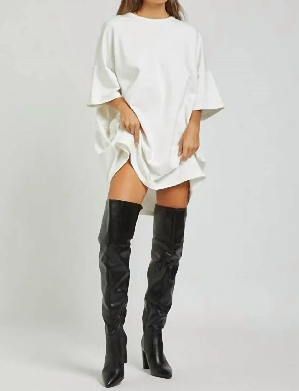 Niko Tee Dress in White Affordable unclassified dresses