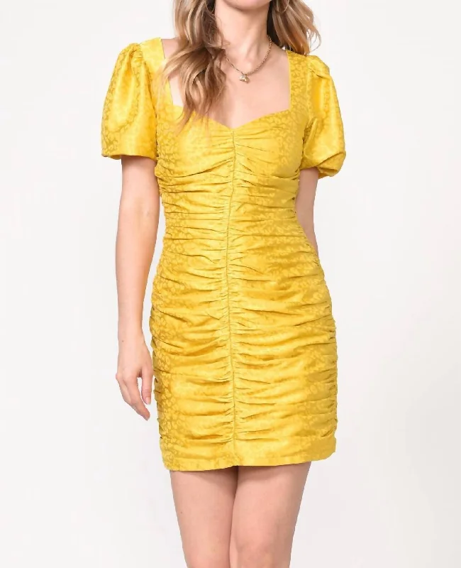 Nissa Ruched Dress in Honeycomb Date night unclassified dresses
