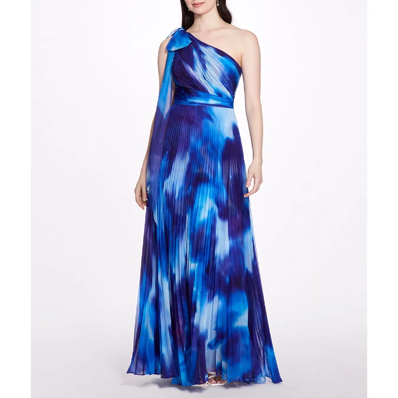 One Shoulder Pleated Gown Halter unclassified dresses
