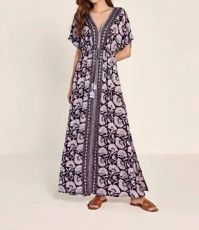 Pia Caftan in Maha Eggplant Wrap unclassified dresses