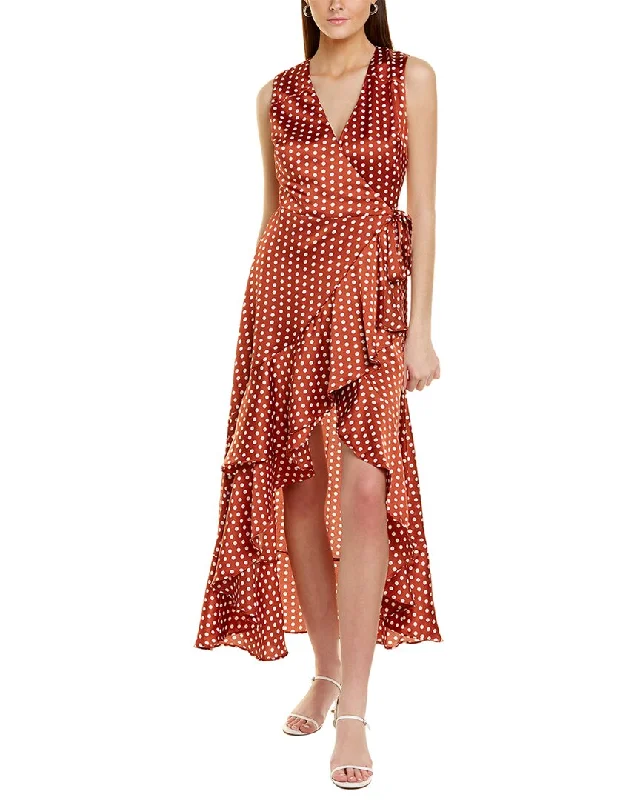 Pixie Polka Dot Wrap Dress Satin unclassified dresses