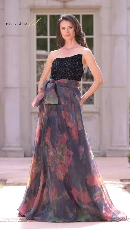 Rina Di Montella RD3213 - Beaded Asymmetrical Neckline Prom Gown Petite unclassified dresses Rina Di Montella RD3213 - Beaded Asymmetrical Neckline Prom Gown Petite unclassified dresses