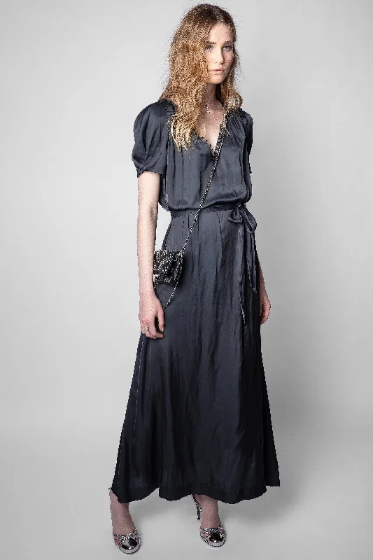 Rity Satin Dress Denim unclassified dresses