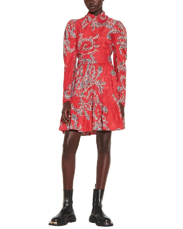 Sandro Woven Silk-Blend Dress Club unclassified dresses