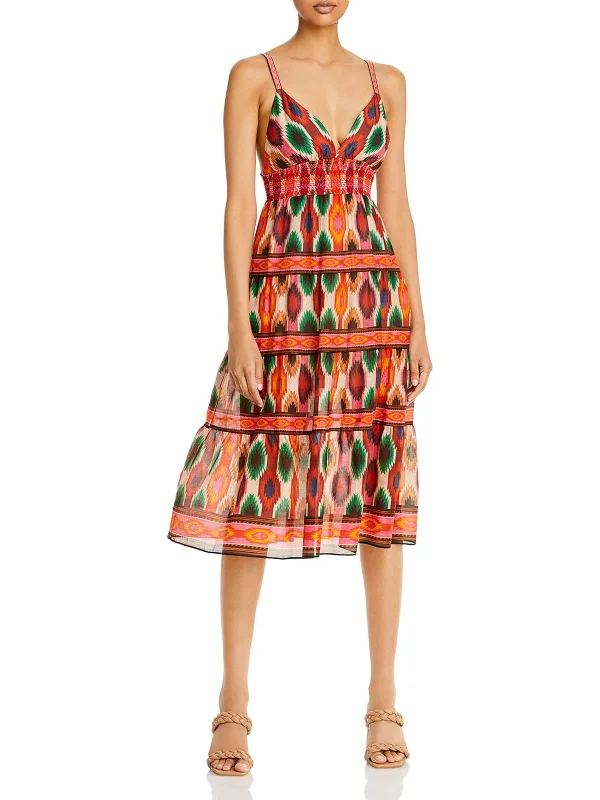Santina Womens Print Calf Sundress Sequin unclassified dresses