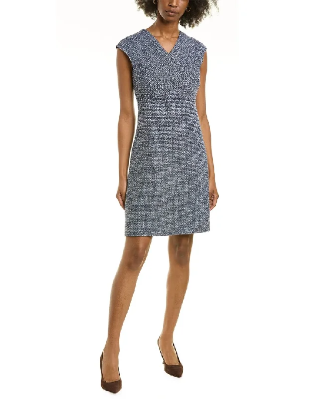 St. John Textured A-Line Dress Silk unclassified dresses
