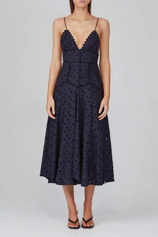 Stanton Dress in Navy Black Mix Backless unclassified dresses