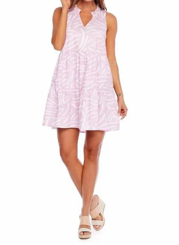 Stripe Brekke Tiered Dress In Lilac Trendy new unclassified dresses