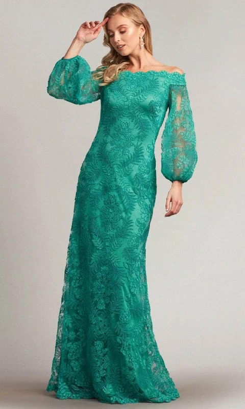 Tadashi Shoji AUL19261L - Bishop Sleeve Embroidered Evening Gown Cocktail unclassified dresses Tadashi Shoji AUL19261L - Bishop Sleeve Embroidered Evening Gown Cocktail unclassified dresses