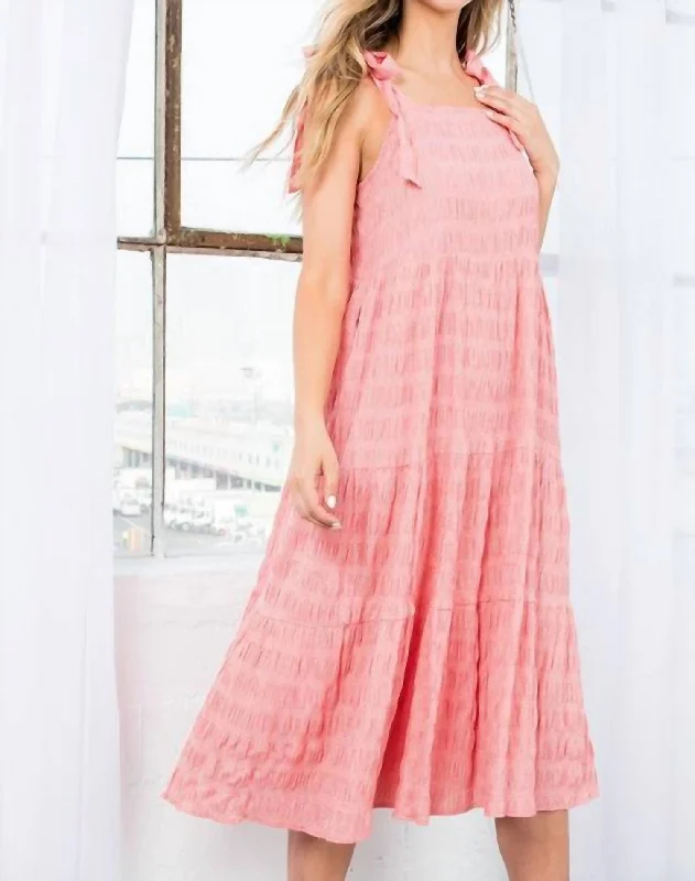 The Ellie Gingham Print Dress in Coral Plus size unclassified dresses