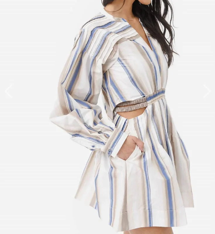 Tracie Stripe Dress in Nougat Stripe Anniversary unclassified dresses