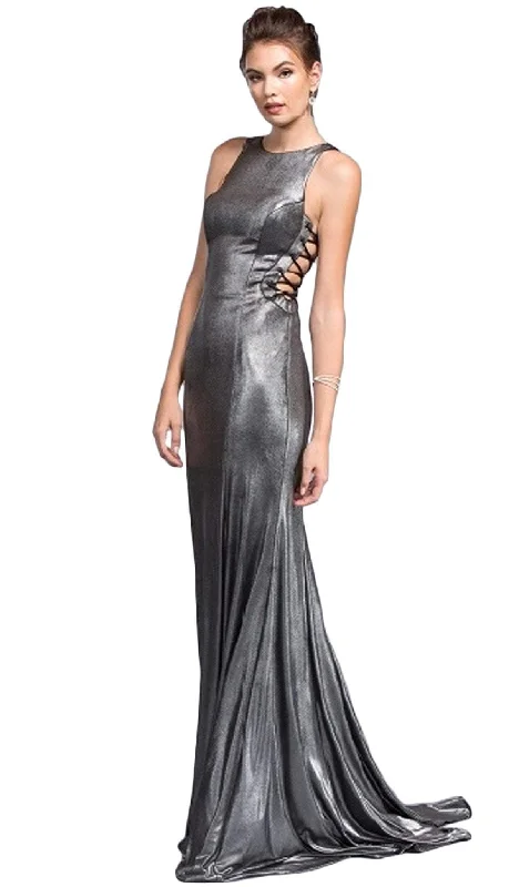 Trevi Collection - Chic Jewel Neck Sheath Prom Dress Pastel unclassified dresses