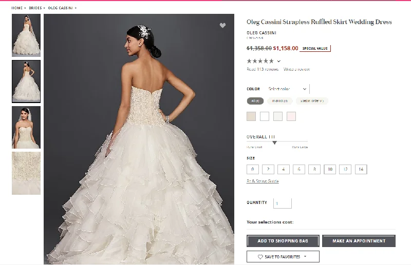 Oleg Cassini CWG568 High-end unclassified dresses