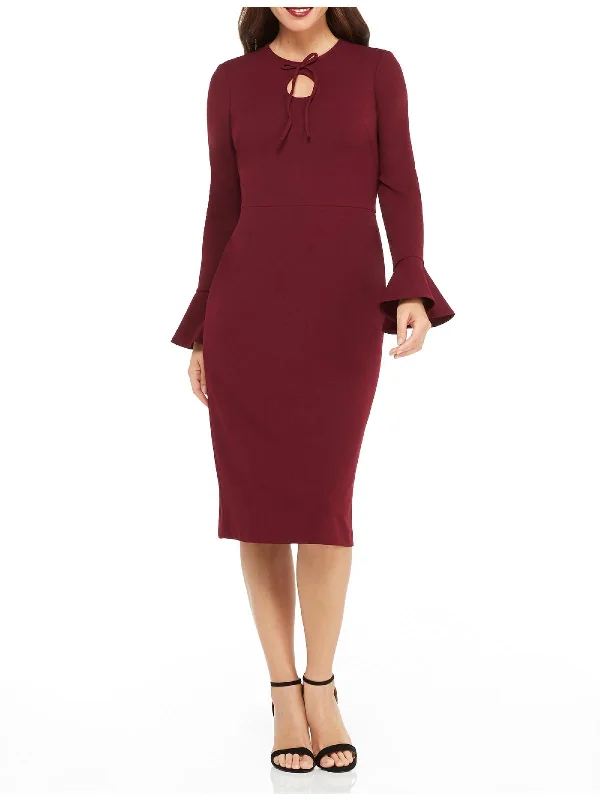 Womens Cut-Out Solid Sheath Dress Tiered unclassified dresses