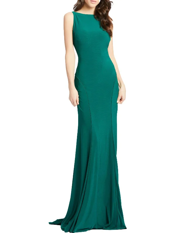 Womens Jersey Plunge Back Evening Dress Short unclassified dresses
