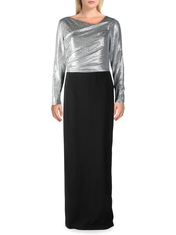 Womens Metallic Two Tone Evening Dress Sleeveless unclassified dresses