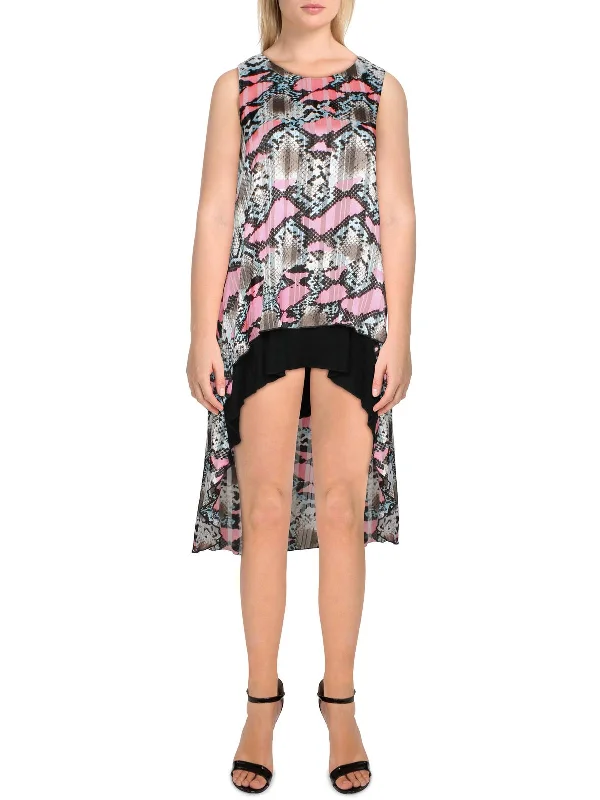 Womens Reptile Print Hi-Low Tunic Dress Holiday unclassified dresses