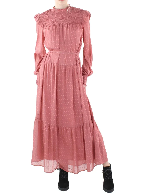 Womens Smocked Ruffled Shift Dress Discounted unclassified dresses