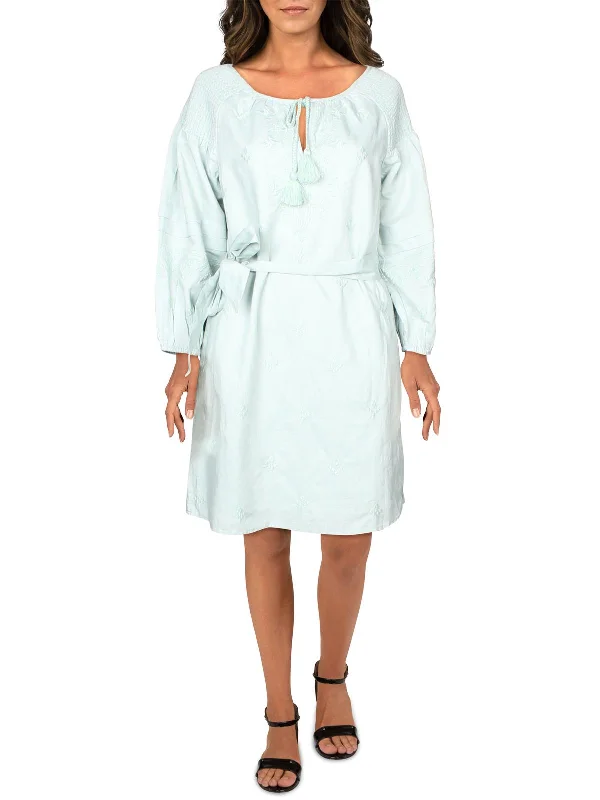 Womens Tassel Tie Neck Shift Dress Discounted unclassified dresses